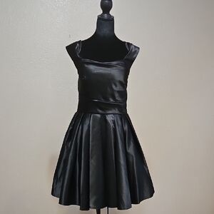 Elegant Black Satin Dress